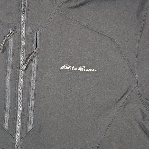 Eddie Bauer First Ascent Softshell Jacket Mens Large L Full Zip Black Hoodie - Picture 4 of 15
